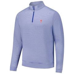 Philadelphia Phillies Peter Millar Perth Sugar Stripe Performance Quarter-Zip Top - Royal