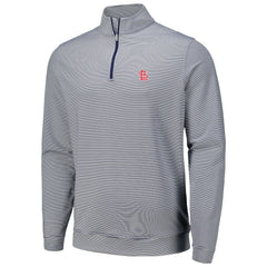 St. Louis Cardinals Peter Millar Perth Sugar Stripe Performance Quarter-Zip Top - Navy