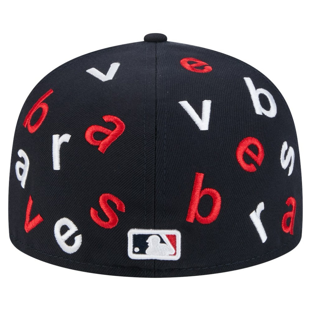 Atlanta Braves Team Confetti 59FIFTY Fitted Hat - Navy | New Era
