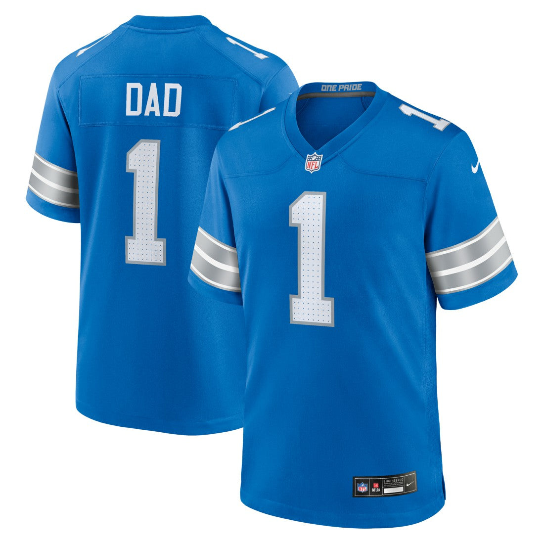 Number 1 Dad Detroit Lions Game Jersey - Blue | Nike for sale