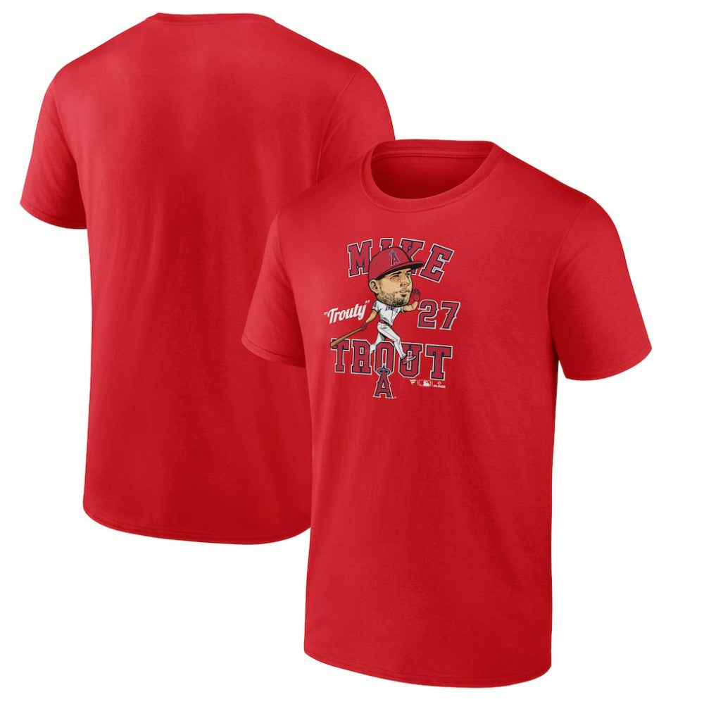 Mike Trout Los Angeles Angels Hometown Caricature T-Shirt - Red