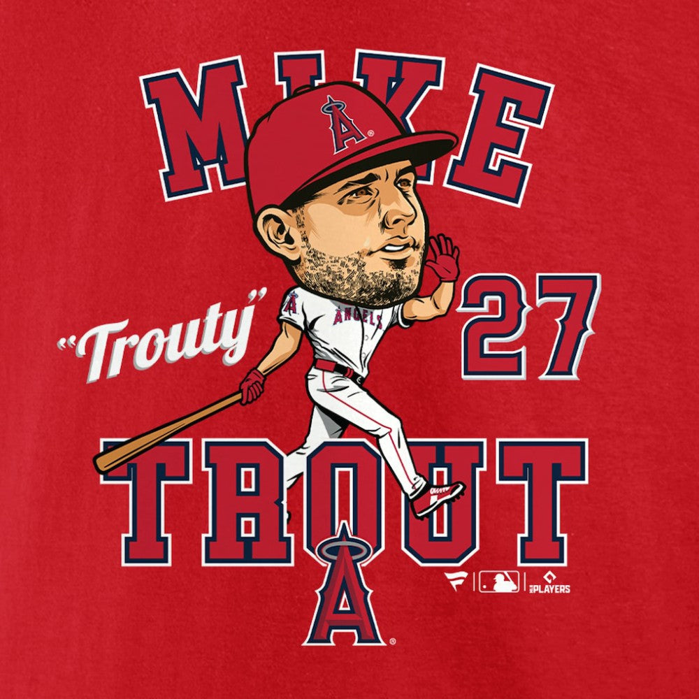 Mike Trout Los Angeles Angels Hometown Caricature T-Shirt - Red