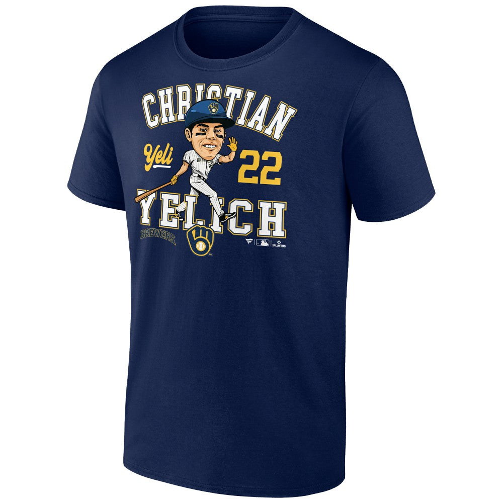 Christian Yelich Milwaukee Brewers Hometown Caricature T-Shirt - Navy