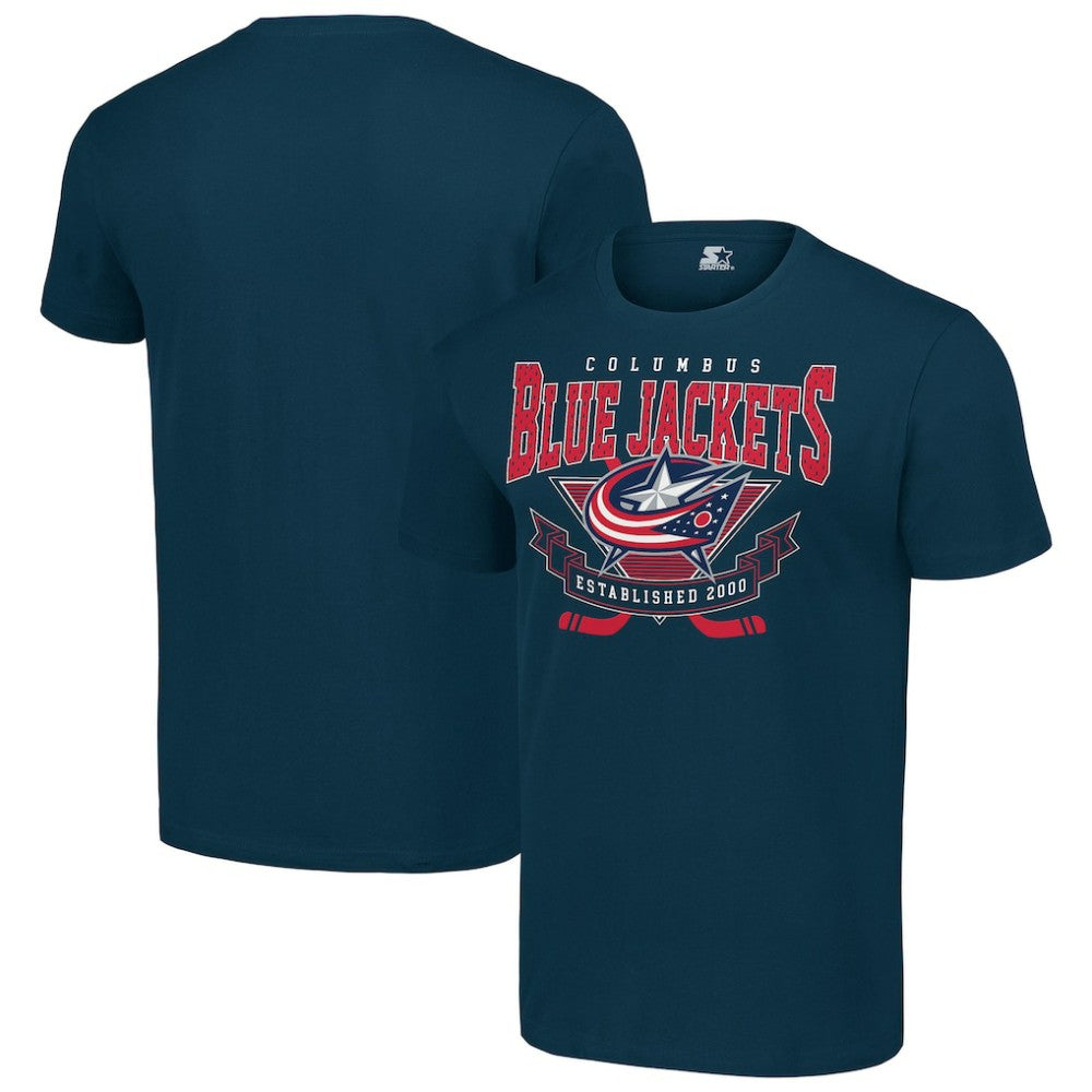 Columbus Blue Jackets Starter Team Logo Graphic T-Shirt Navy