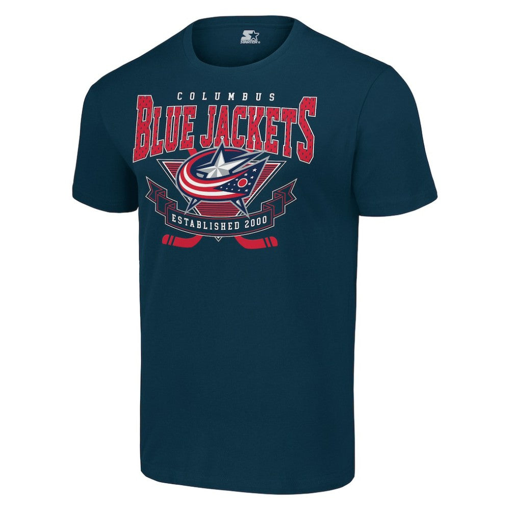 Columbus Blue Jackets Starter Team Logo Graphic T-Shirt Navy