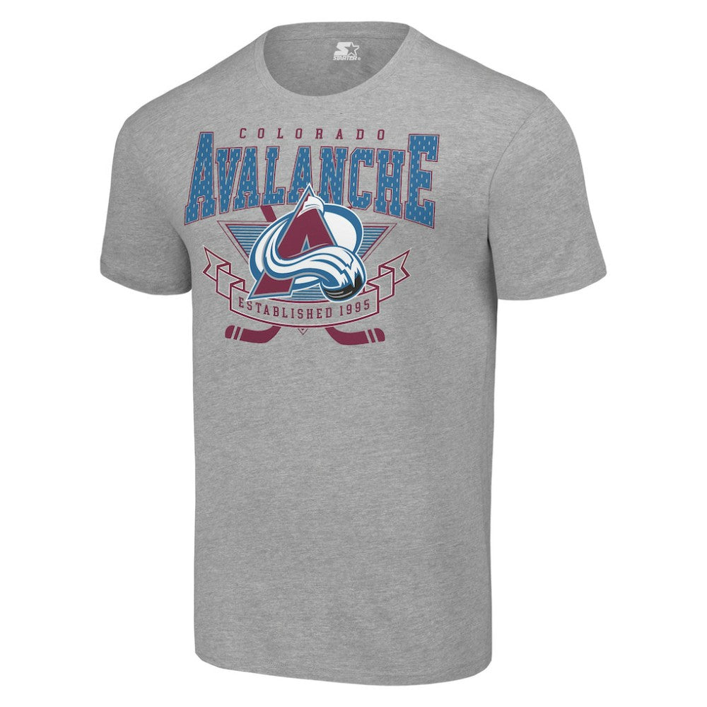 Colorado Avalanche Starter Team Logo Graphic T-Shirt Heather Gray