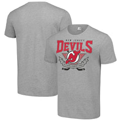 New Jersey Devils Starter Team Logo Graphic T-Shirt Heather Gray