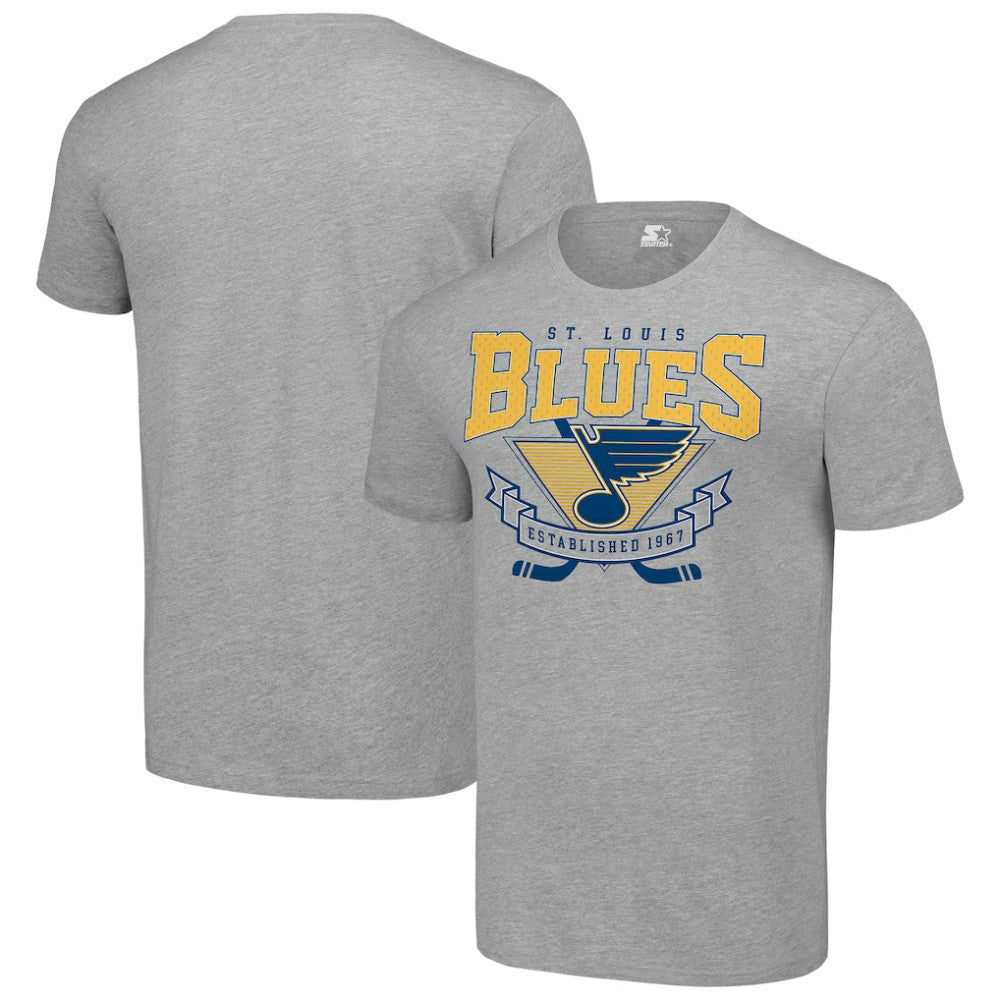 St. Louis Blues Starter Team Logo Graphic T-Shirt Heather Gray