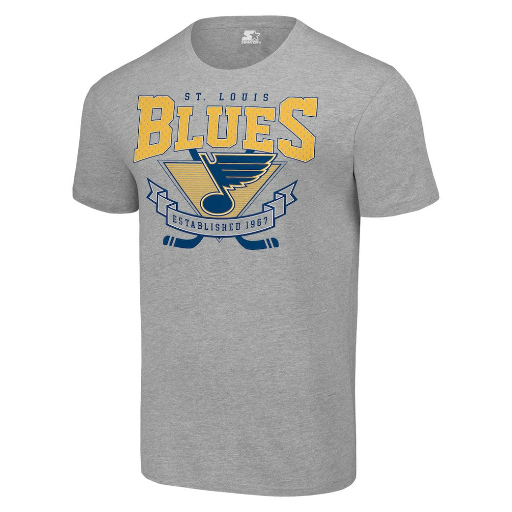 St. Louis Blues Starter Team Logo Graphic T-Shirt Heather Gray