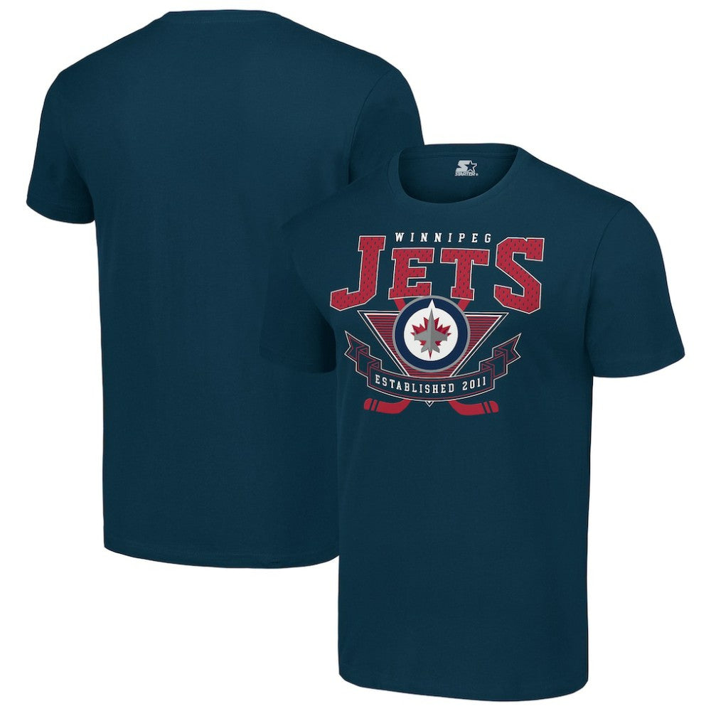 Winnipeg Jets Starter Team Logo Graphic T-Shirt Navy