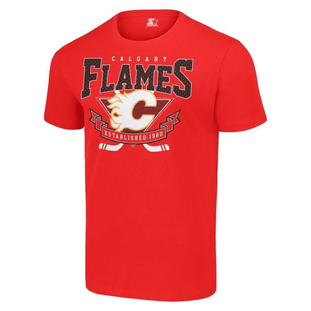 Calgary Flames Starter Team Logo Graphic T-Shirt Red