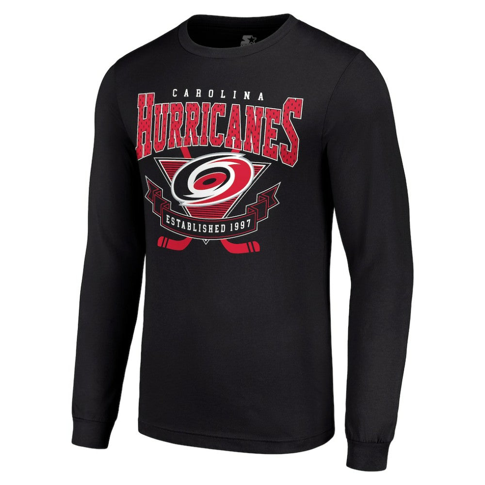 Carolina Hurricanes Starter Team Logo Graphic Long Sleeve T-Shirt Black