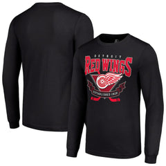 Detroit Red Wings Starter Team Logo Graphic Long Sleeve T-Shirt Black