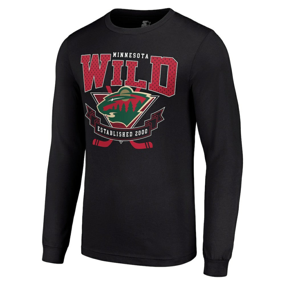 Minnesota Wild Starter Team Logo Graphic Long Sleeve T-Shirt Black