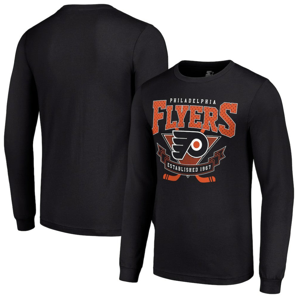 Philadelphia Flyers Starter Team Logo Graphic Long Sleeve T-Shirt Black