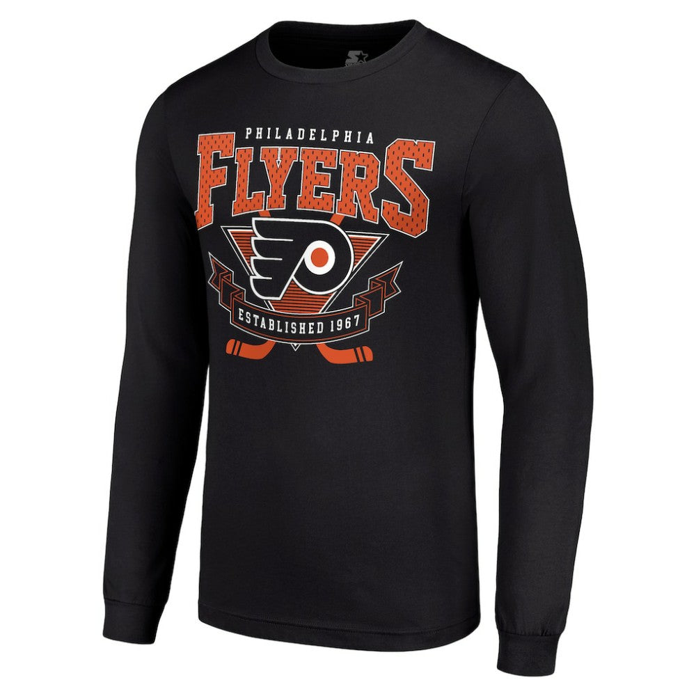 Philadelphia Flyers Starter Team Logo Graphic Long Sleeve T-Shirt Black