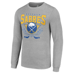 Buffalo Sabres Starter '80s Inspired Team Logo Long Sleeve T-Shirt Heather Gray