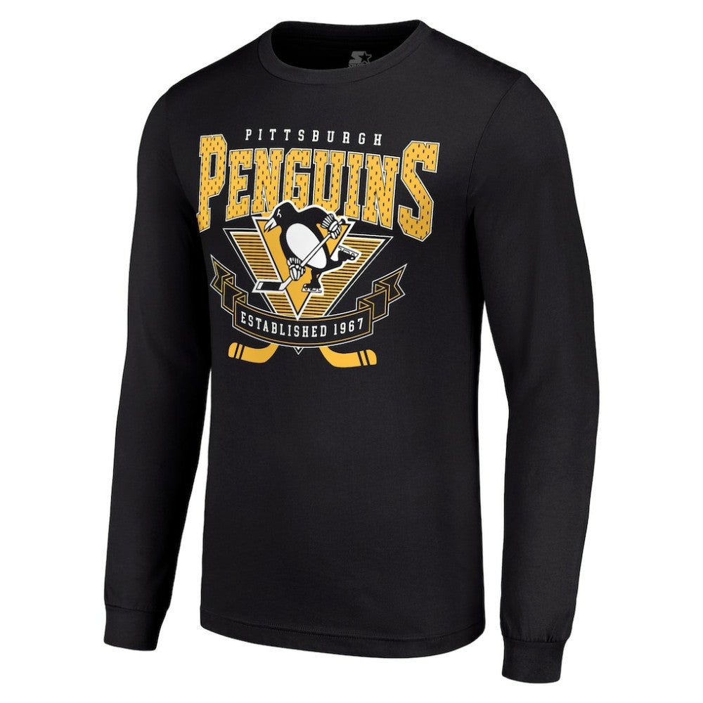 Pittsburgh Penguins Starter Team Logo Graphic Long Sleeve T-Shirt Black