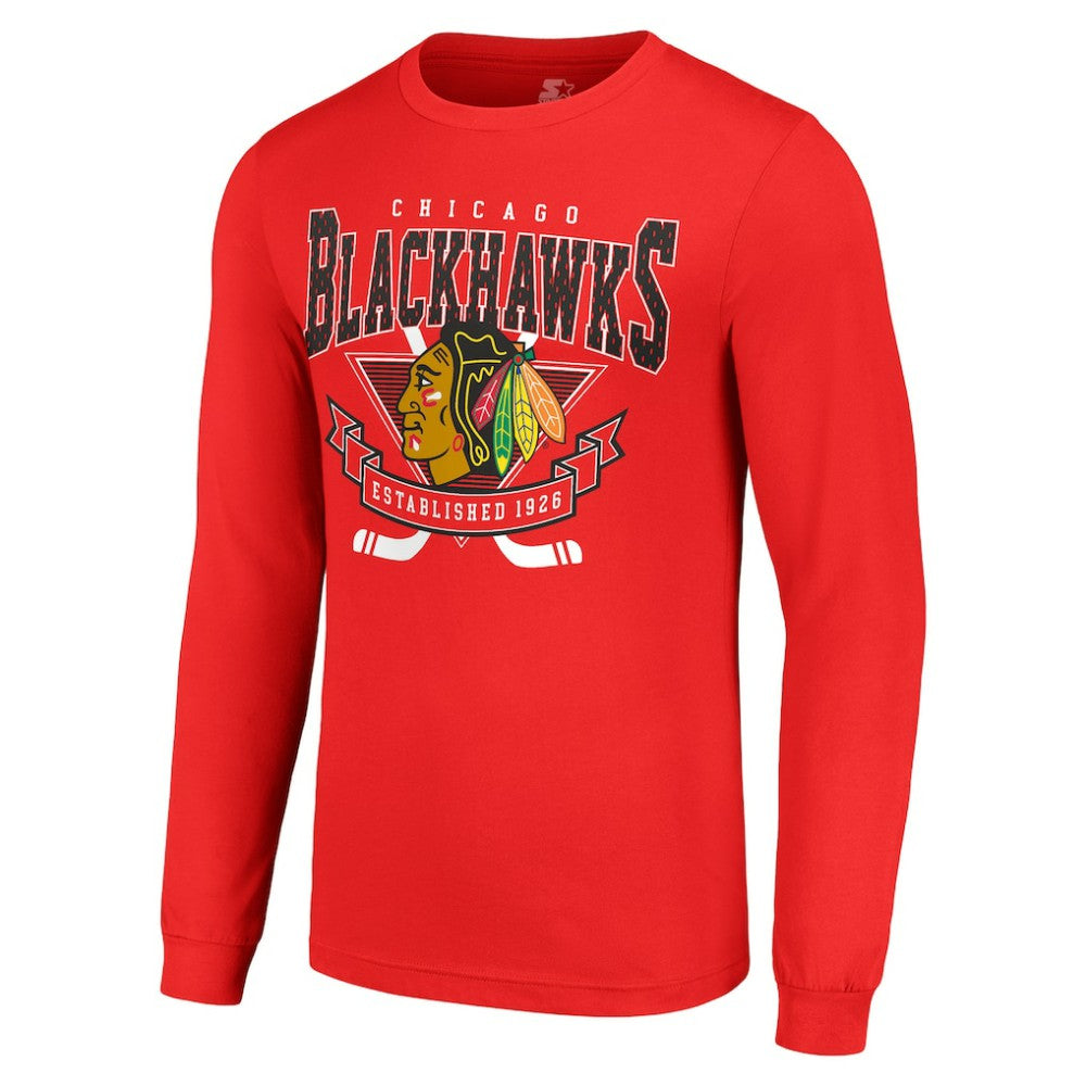 Chicago Blackhawks Starter Team Logo Graphic Long Sleeve T-Shirt Red