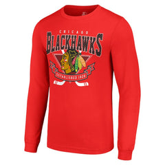 Chicago Blackhawks Starter Team Logo Graphic Long Sleeve T-Shirt Red