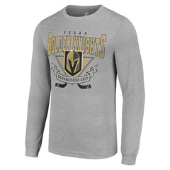 Vegas Golden Knights Starter '80s Inspired Team Logo Long Sleeve T-Shirt Heather Gray