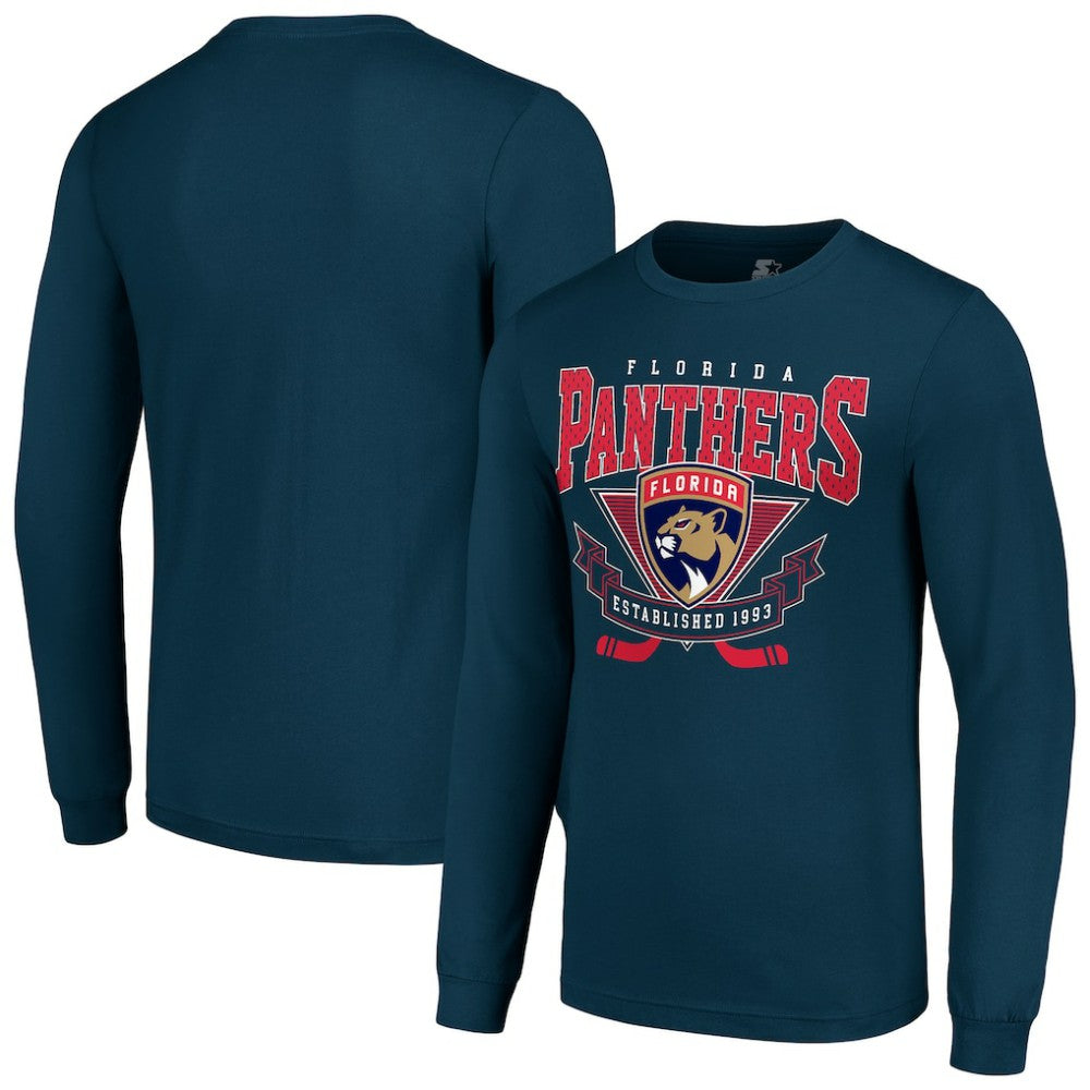 Florida Panthers Starter Team Logo Graphic Long Sleeve T-Shirt Navy