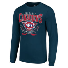 Montreal Canadiens Starter Team Logo Graphic Long Sleeve T-Shirt Navy