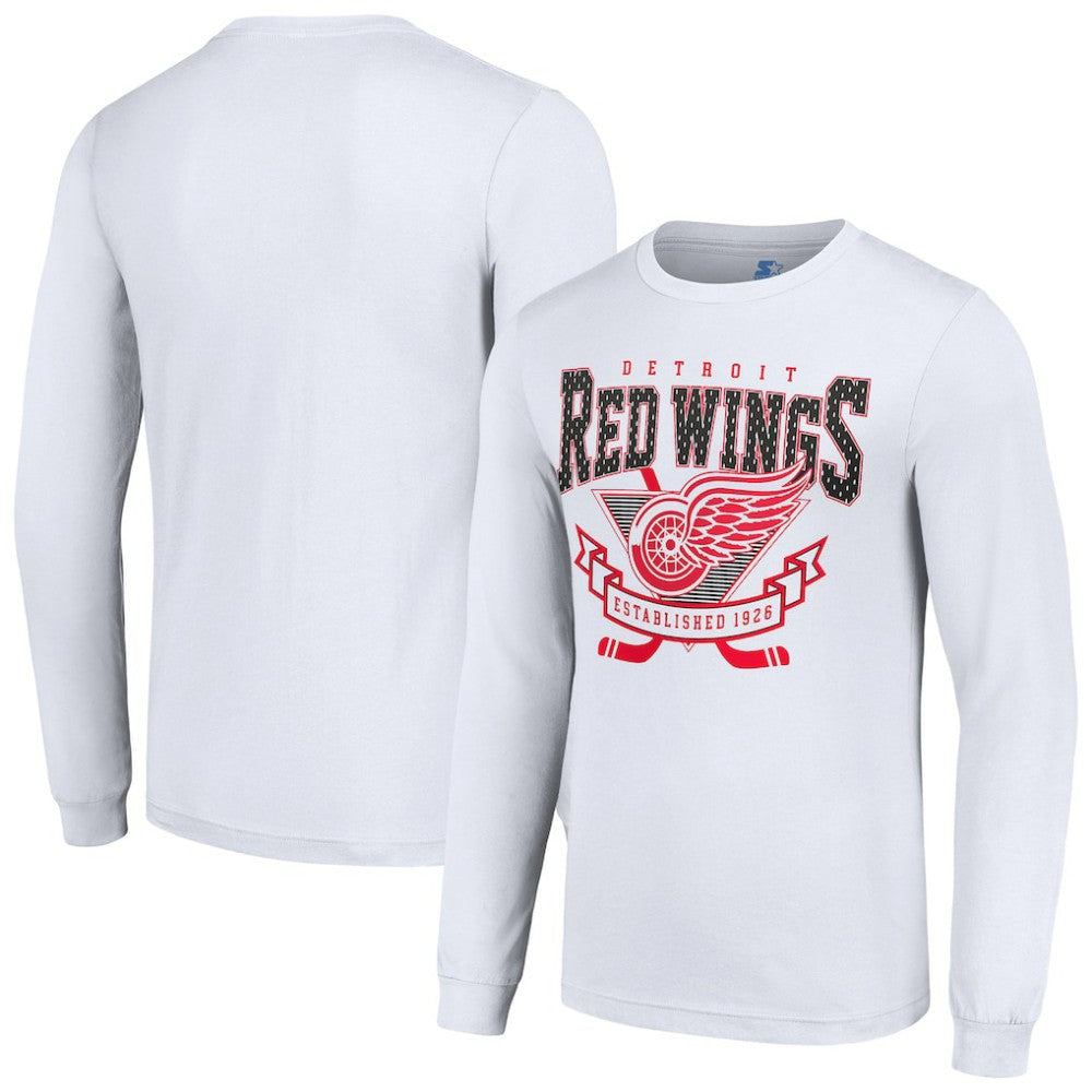 Detroit Red Wings Starter Team Logo Graphic Long Sleeve T-Shirt White
