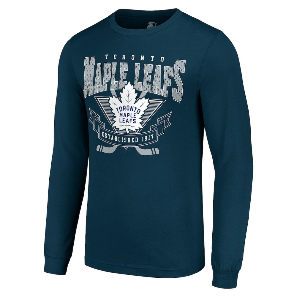 Toronto Maple Leafs Starter Team Logo Graphic Long Sleeve T-Shirt Navy
