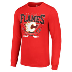 Calgary Flames Starter Team Logo Graphic Long Sleeve T-Shirt Red