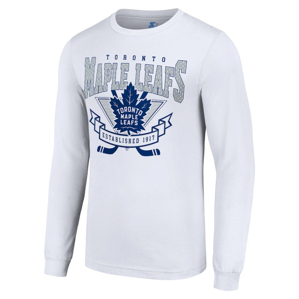 Toronto Maple Leafs Starter Team Logo Graphic Long Sleeve T-Shirt White