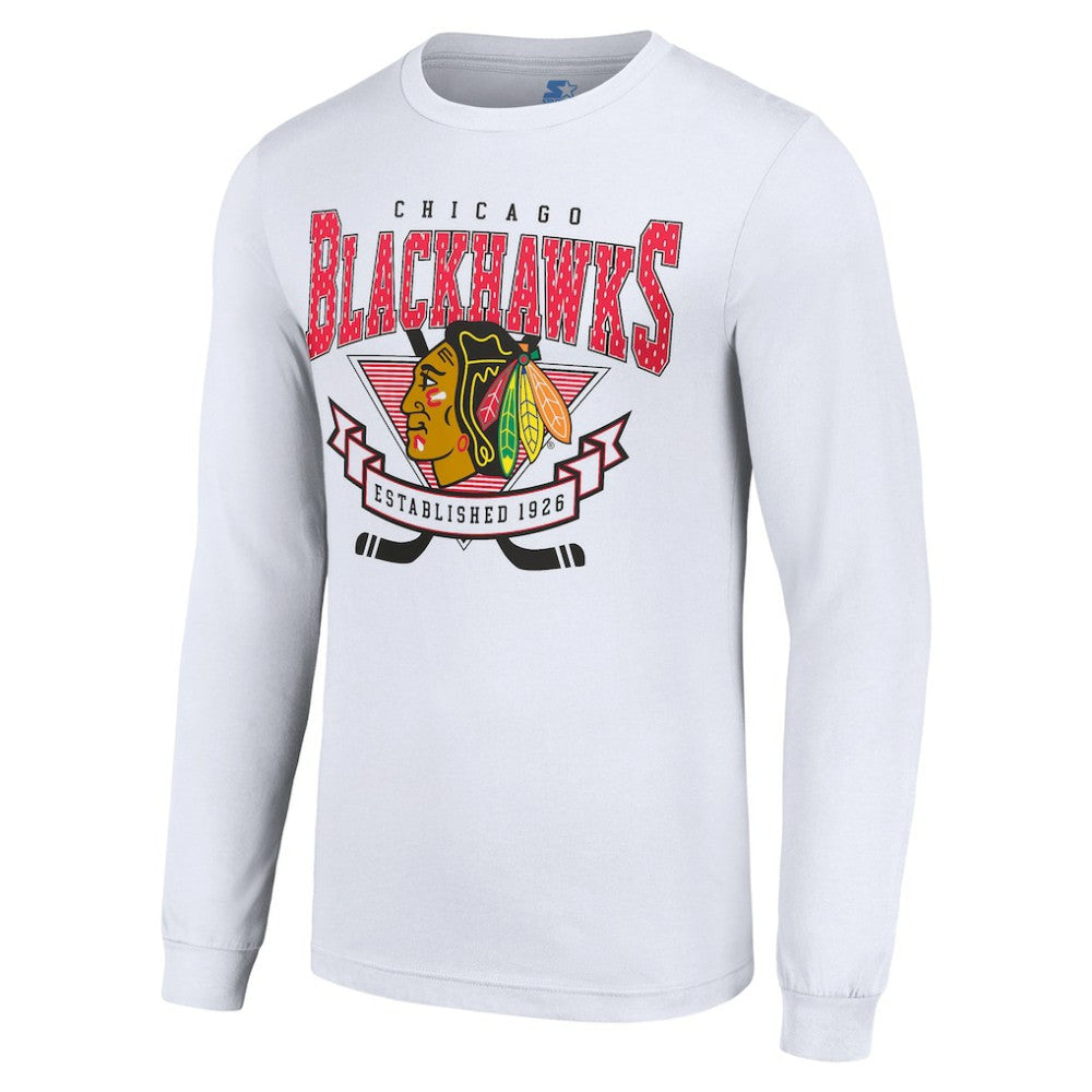 Chicago Blackhawks Starter Team Logo Graphic Long Sleeve T-Shirt White