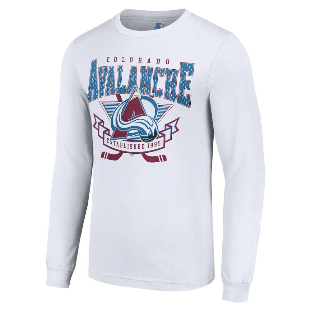 Colorado Avalanche Starter Team Logo Graphic Long Sleeve T-Shirt White