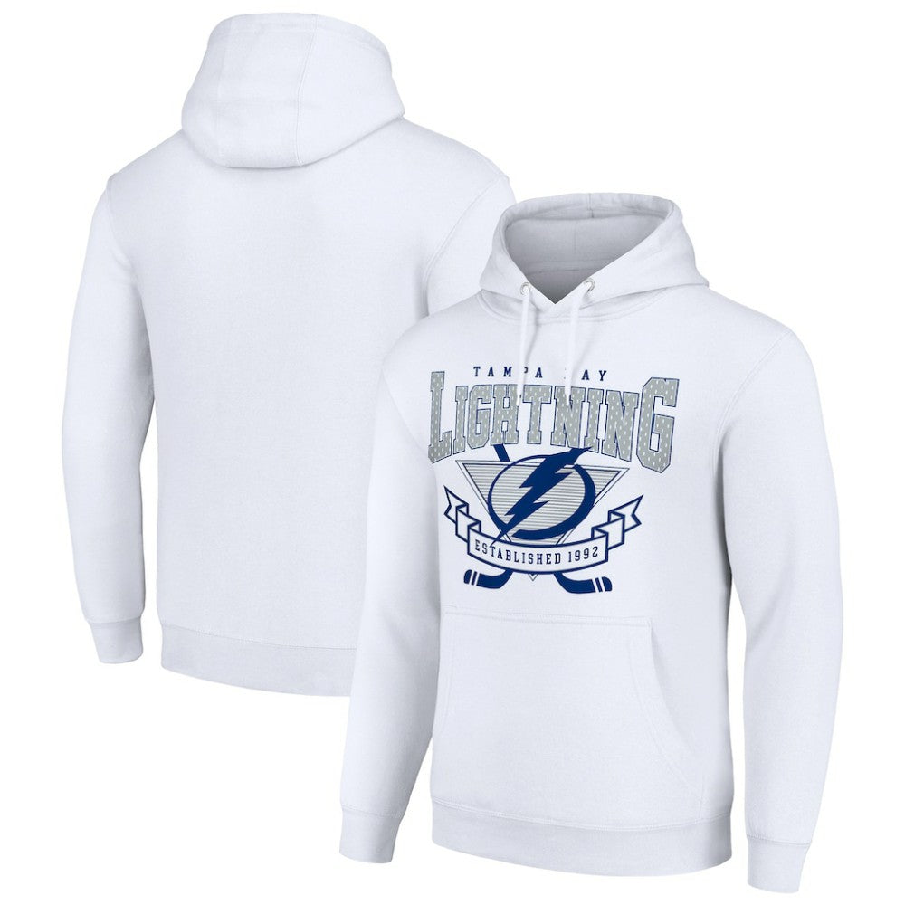 Tampa Bay Lightning Starter Team Logo Graphic Fleece Tri-Blend Pullover Hoodie White