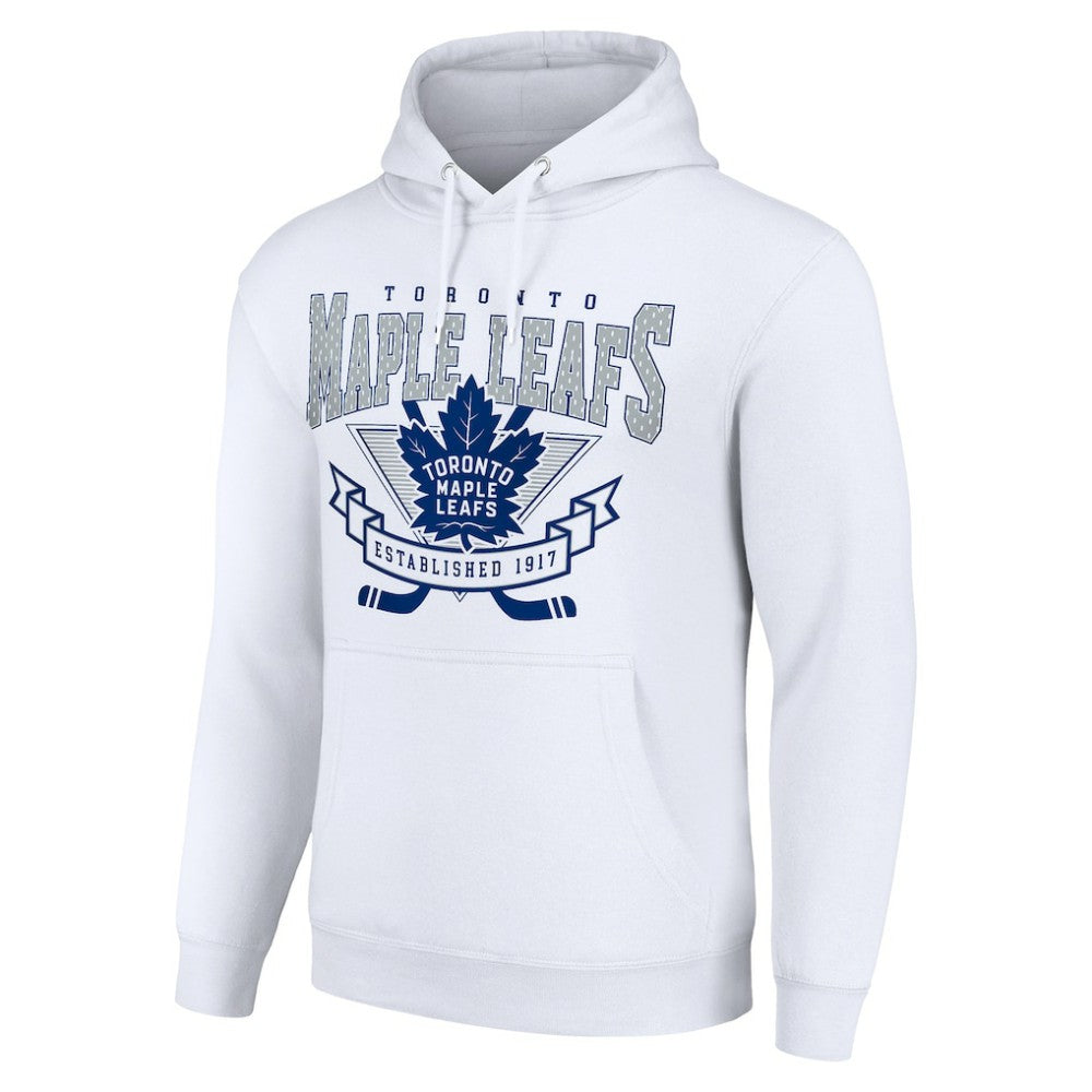 Toronto Maple Leafs Starter Team Logo Graphic Fleece Tri-Blend Pullover Hoodie White