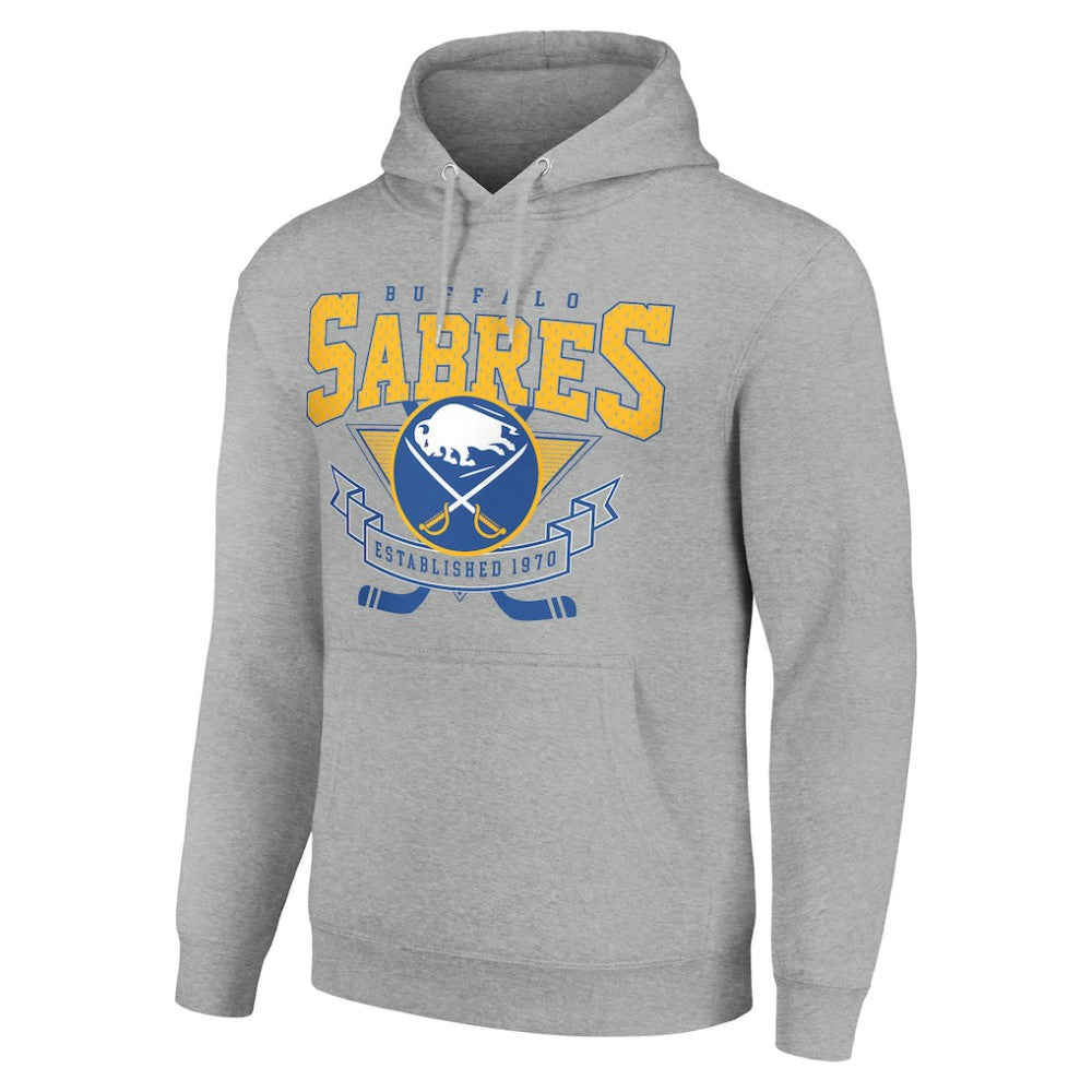 Buffalo Sabres Starter Team Logo Graphic Fleece Tri-Blend Pullover Hoodie Heather Gray