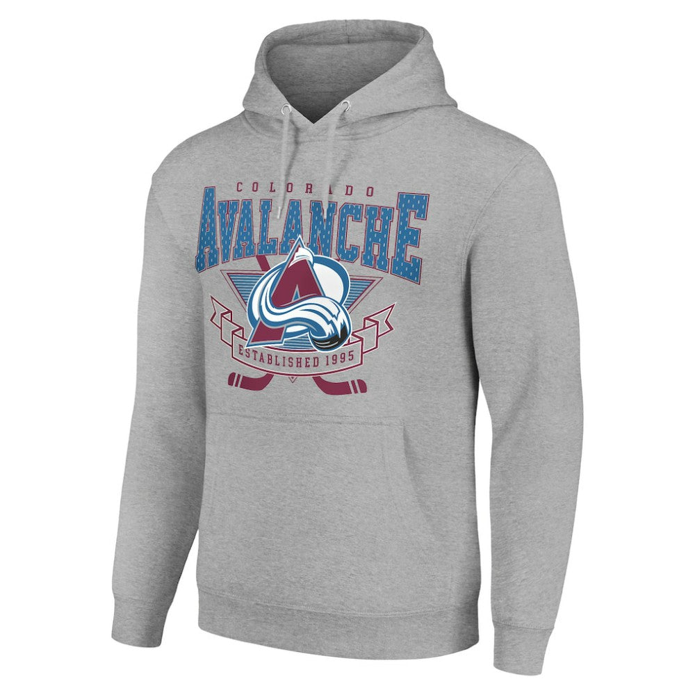 Colorado Avalanche Starter Team Logo Graphic Fleece Tri-Blend Pullover Hoodie Heather Gray