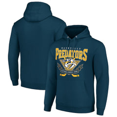 Nashville Predators Starter Team Logo Graphic Fleece Tri-Blend Pullover Hoodie Navy