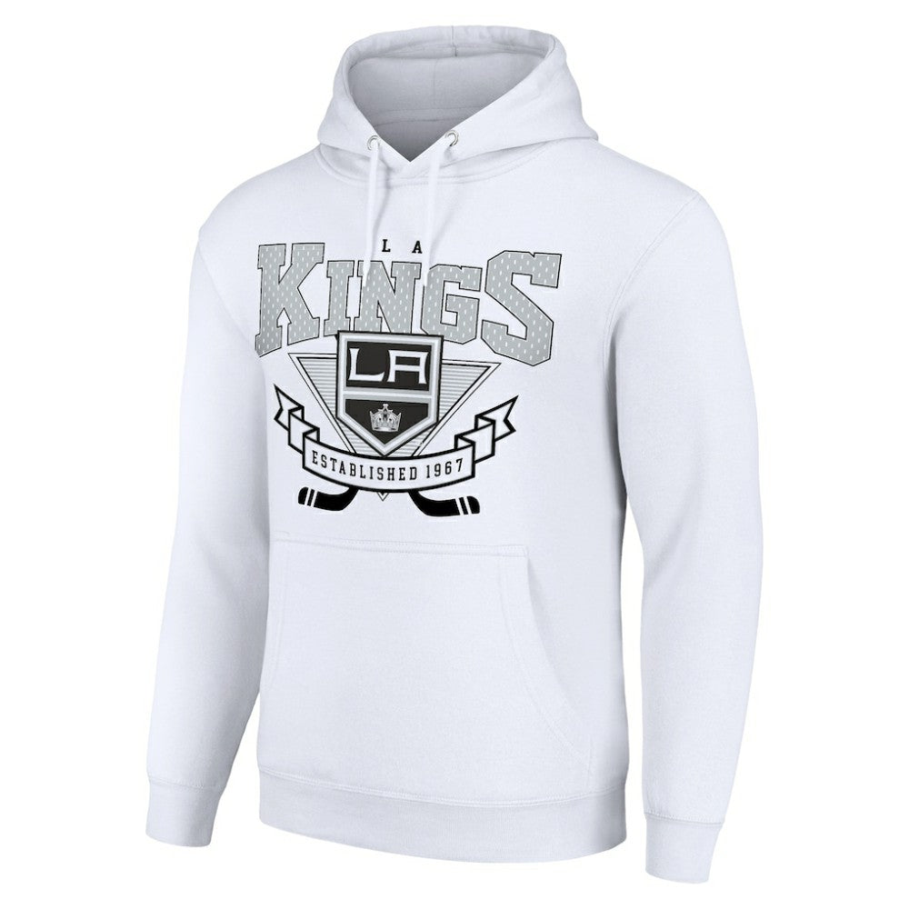 Los Angeles Kings Starter Team Logo Graphic Fleece Tri-Blend Pullover Hoodie White