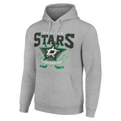 Dallas Stars Starter Team Logo Graphic Fleece Tri-Blend Pullover Hoodie Heather Gray