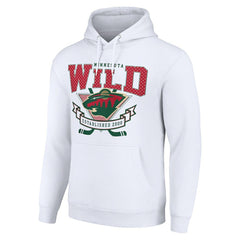 Minnesota Wild Starter Team Logo Graphic Fleece Tri-Blend Pullover Hoodie White