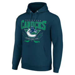 Vancouver Canucks Starter Team Logo Graphic Fleece Tri-Blend Pullover Hoodie Navy