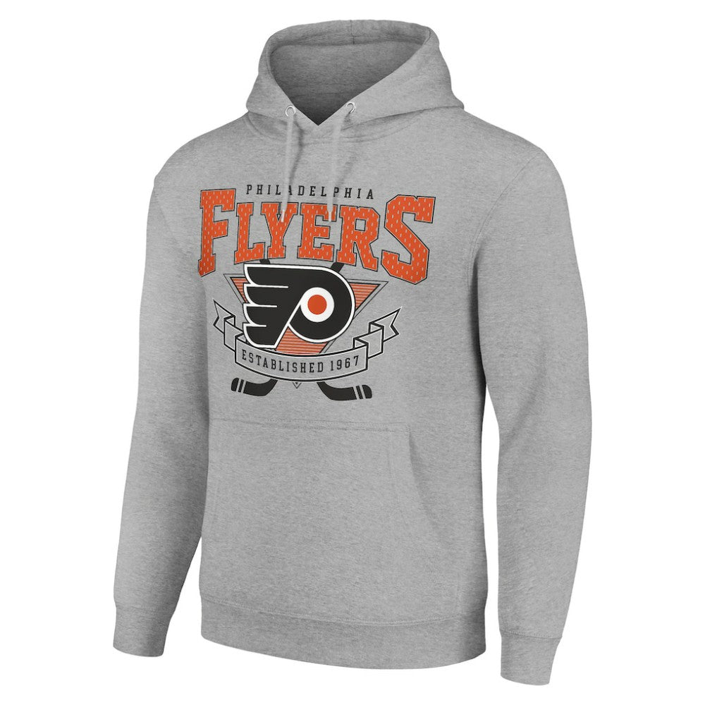 Philadelphia Flyers Starter Team Logo Graphic Fleece Tri-Blend Pullover Hoodie Heather Gray