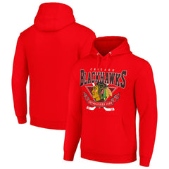 Chicago Blackhawks Starter Team Logo Graphic Fleece Tri-Blend Pullover Hoodie Red