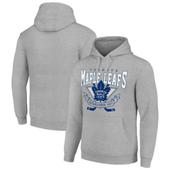 Toronto Maple Leafs Starter Team Logo Graphic Fleece Tri-Blend Pullover Hoodie Heather Gray