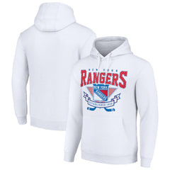 New York Rangers Starter Team Logo Graphic Fleece Tri-Blend Pullover Hoodie White