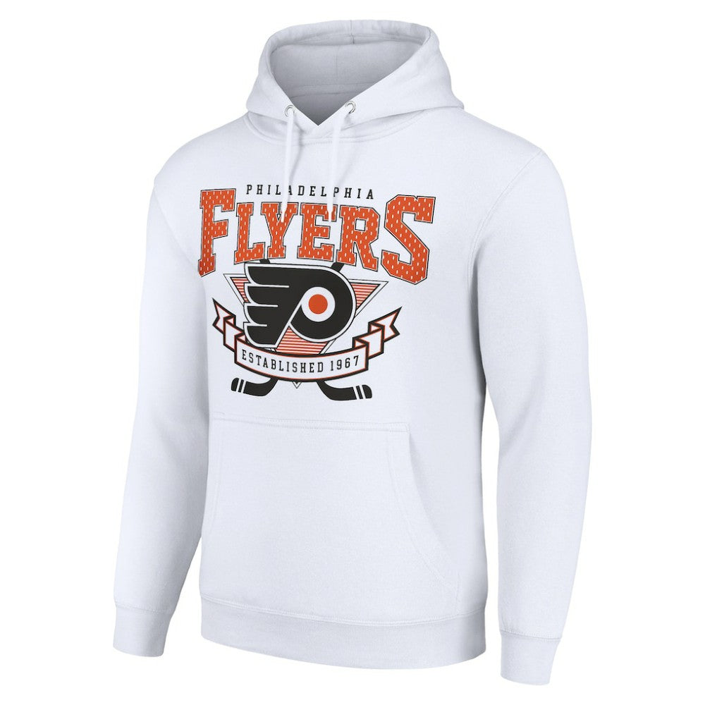Philadelphia Flyers Starter Team Logo Graphic Fleece Tri-Blend Pullover Hoodie White