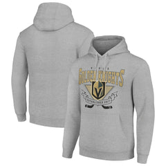 Vegas Golden Knights Starter Team Logo Graphic Fleece Tri-Blend Pullover Hoodie Heather Gray