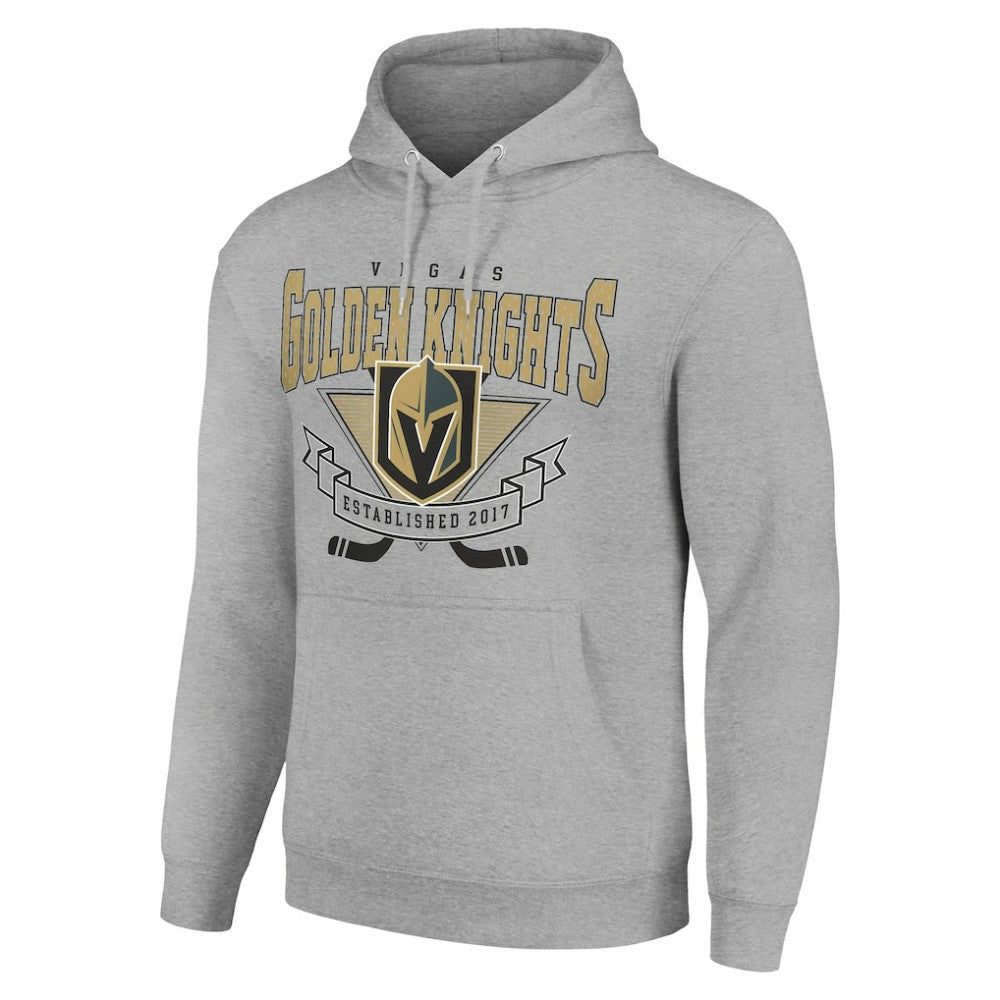 Vegas Golden Knights Starter Team Logo Graphic Fleece Tri-Blend Pullover Hoodie Heather Gray