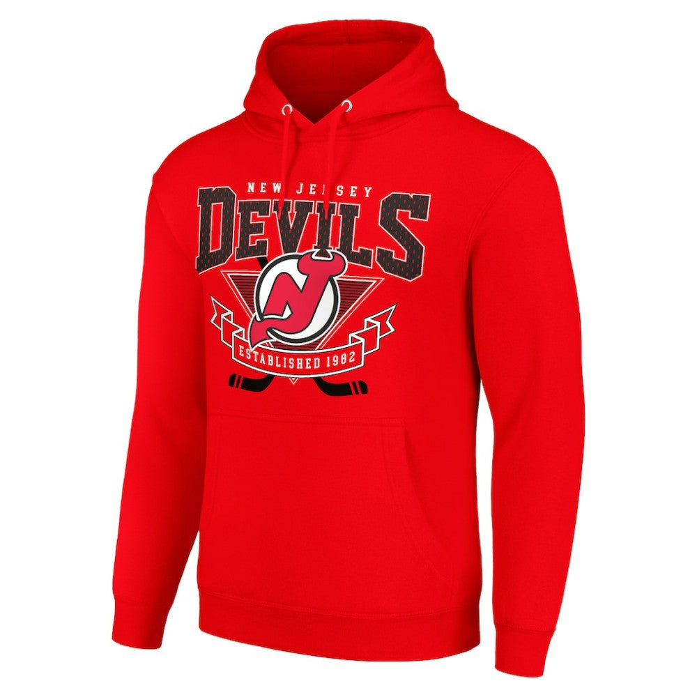 New Jersey Devils Starter Team Logo Graphic Fleece Tri-Blend Pullover Hoodie Red